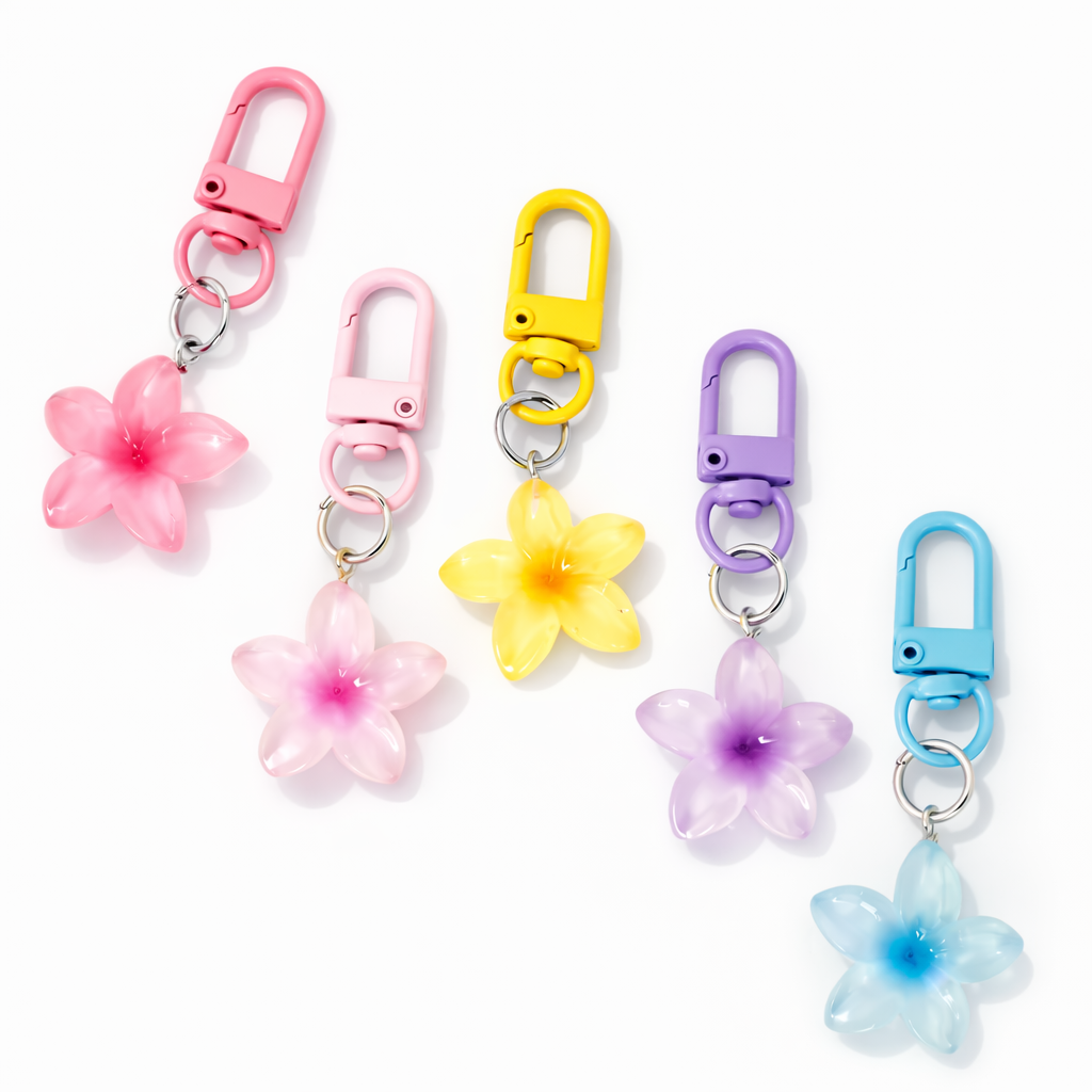 Porte-clés fleurs pop colorées (plusieurs couleurs)
